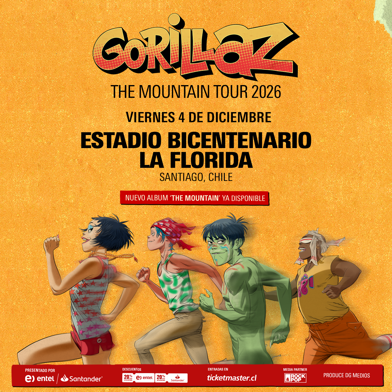 Gorillaz anuncia su regreso a Chile: 4 de diciembre